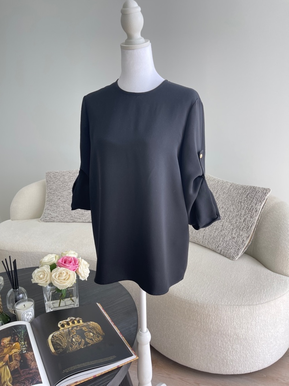 Versace Relaxed Black Blouse sz 38 $995 - Picture 10 of 16